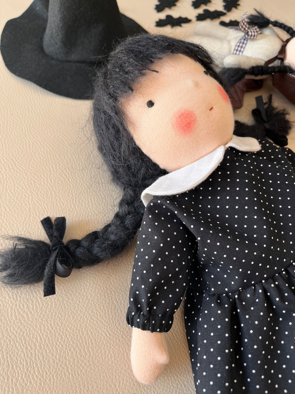 Waldorf doll WEDNESDAY medium / halloween collection
