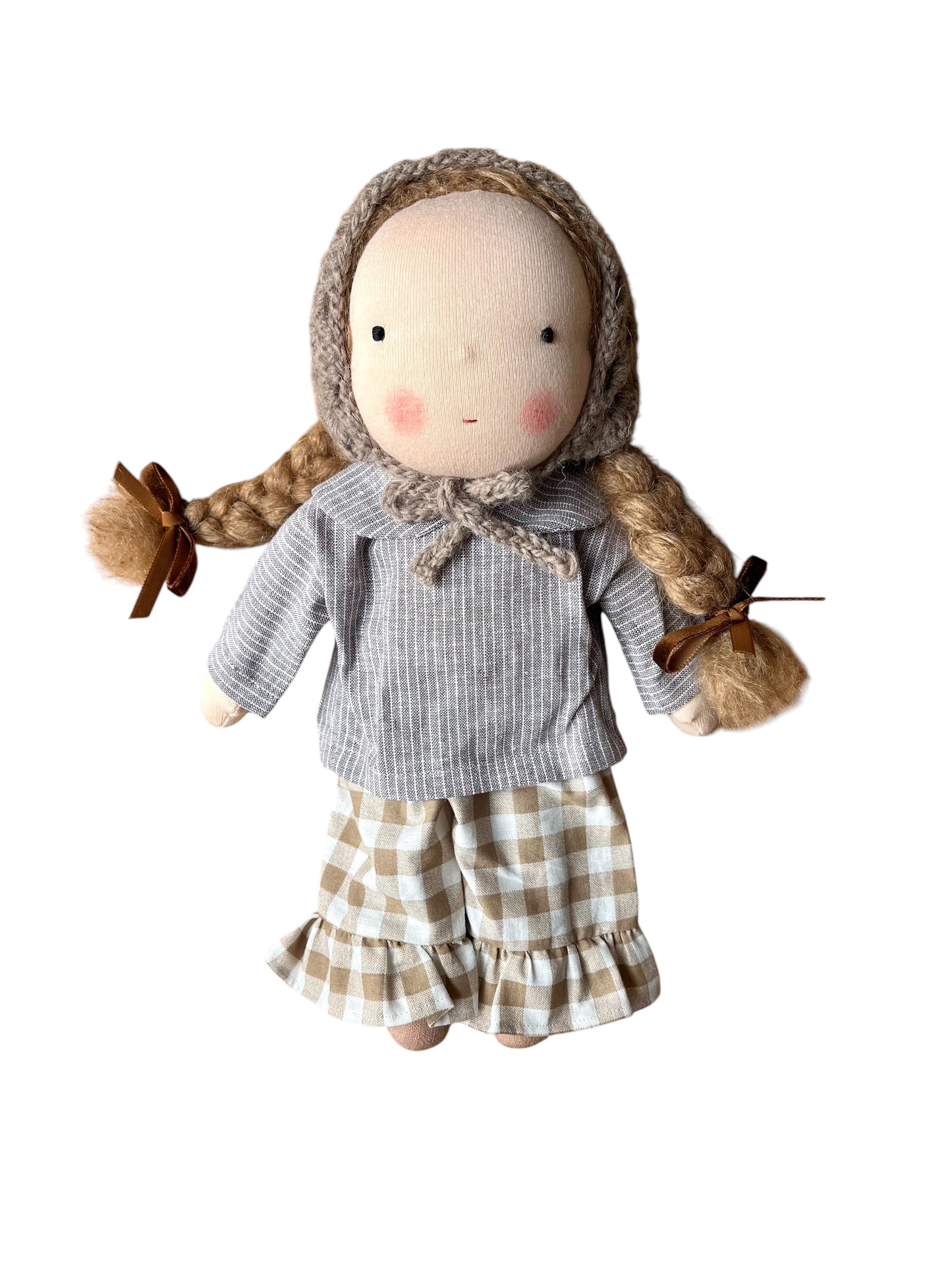 Waldorf doll OFELIA medium / gingham collection