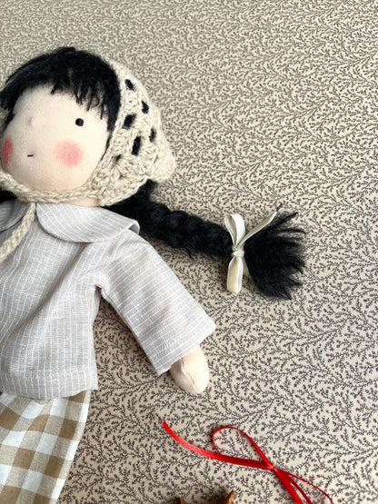 Waldorf doll YUKI medium / gingham collection