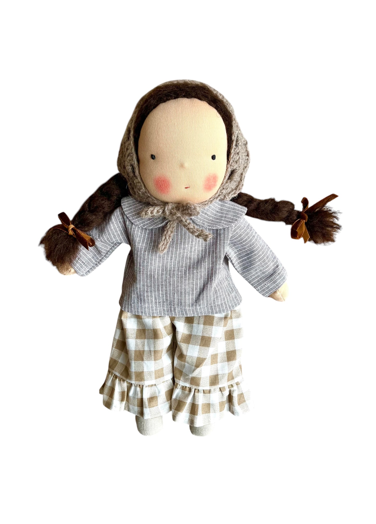 Waldorf doll ILA medium / gingham collection