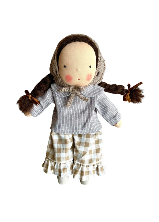 Waldorf doll ILA medium / gingham collection