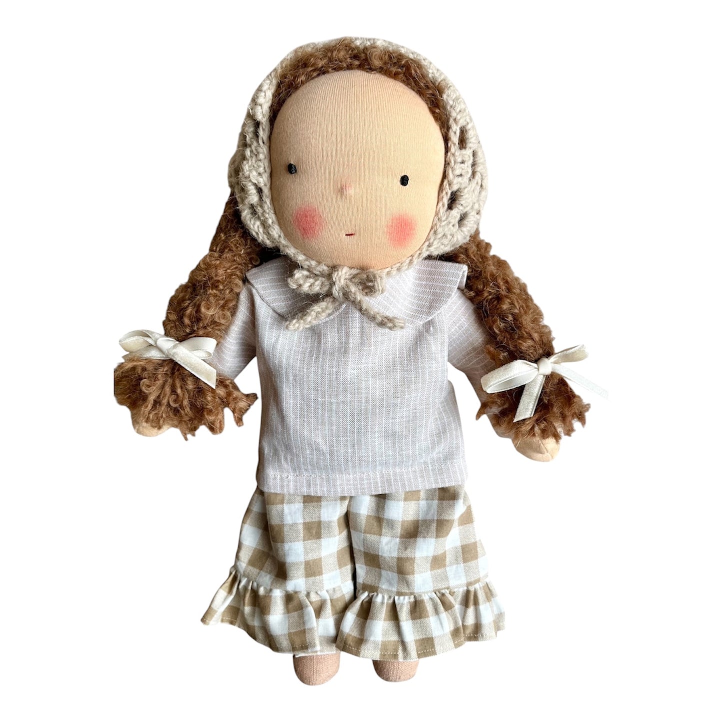 Waldorf doll OTILIA medium / gingham collection