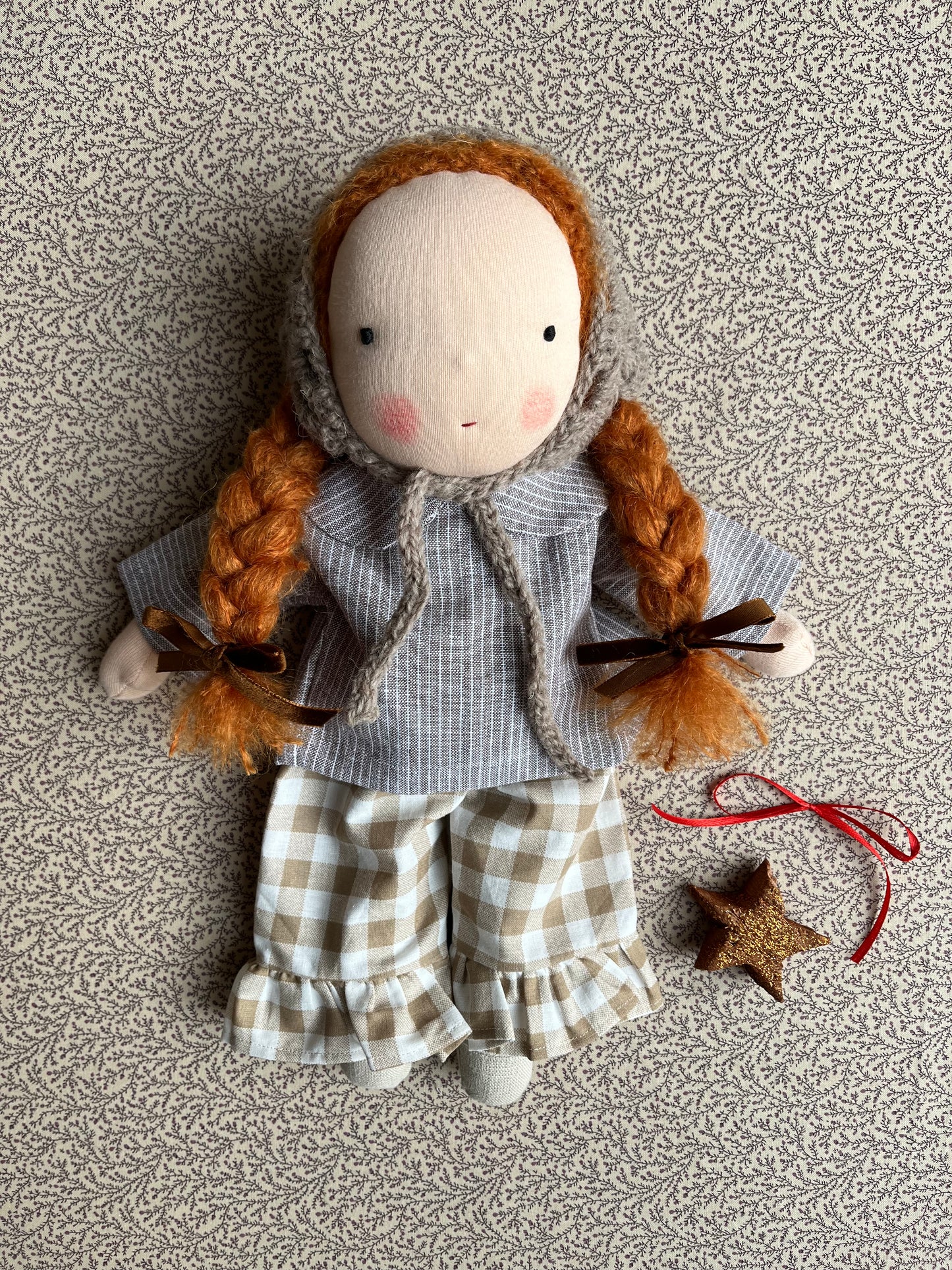 Waldorf doll RORI ENYA medium / gingham collection