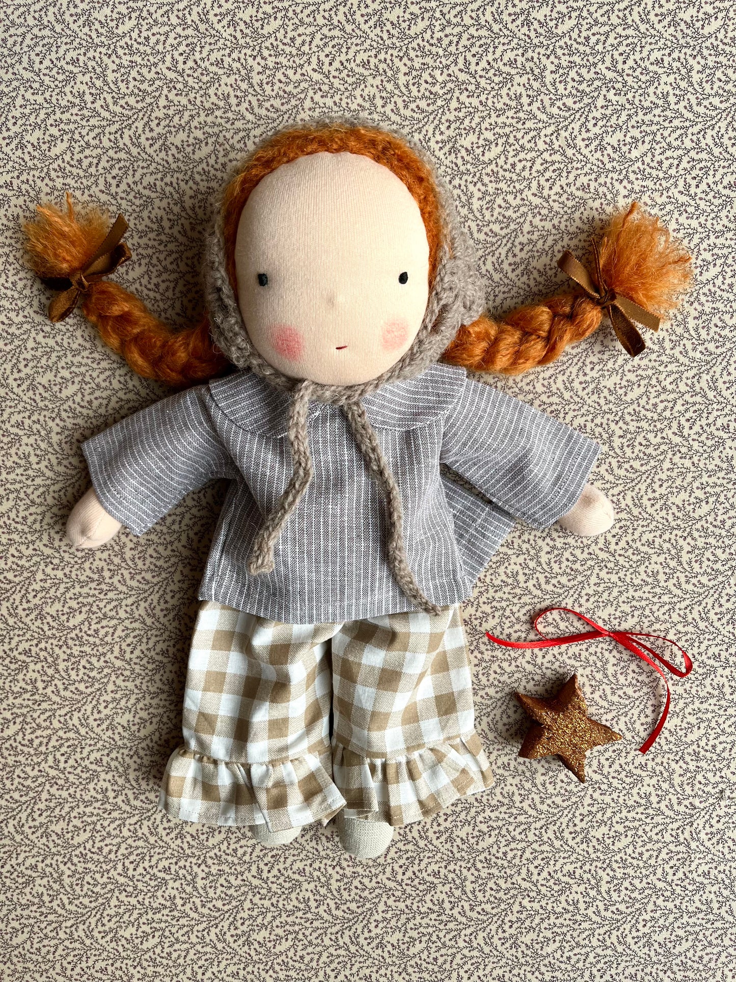 Waldorf doll RORI ENYA medium / gingham collection
