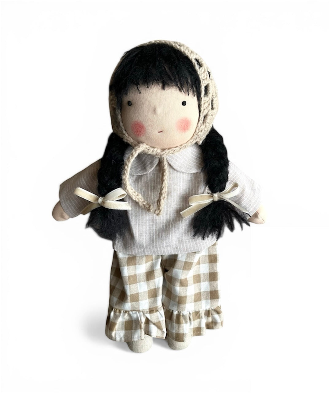 Waldorf doll YUKI medium / gingham collection
