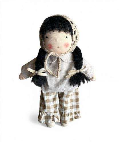 Waldorf doll YUKI medium / gingham collection